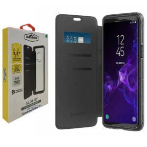 Griffin Survivor Clear Wallet Tough Case for Samsung Galaxy S9+ Plus - Black / Clear
