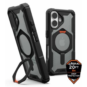 Urban Armor Gear (UAG) Plasma XTE Kickstand Tough Case for iPhone 16 - Black/Orange