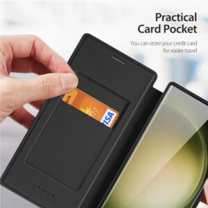 DUX DUCIS Skin X Pro Tough Rugged Flip Wallet Case for Samsung Galaxy S23 Ultra - Black