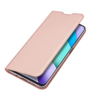 DUX DUCIS Skin Pro Faux Leather Wallet Flip Case for Xiaomi Redmi 10, Rose Gold