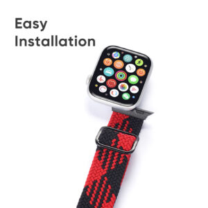 DUX DUCIS Nylon Strap for Apple Watch 1 2 3 4 5 6 7 SE (42MM/44MM/45MM) - Red/Black