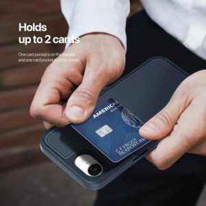 DUX DUCIS Rafi II Magnetic Case w/ Kickstand and Card Slots for Apple iPhone 16e - Blue