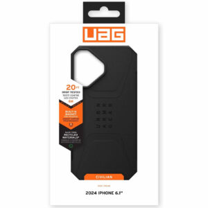 Urban Armor Gear (UAG) Civilian MagSafe Tough Case for iPhone 16 - Black