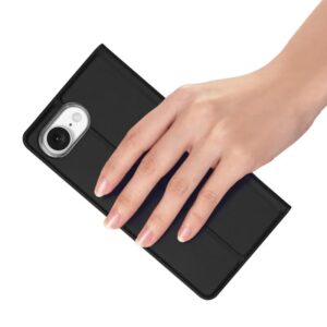 DUX DUCIS Skin Pro Faux Leather Wallet Flip Case for Apple iPhone 16e - Black