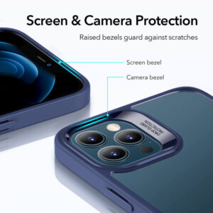 ESR Classic Hybrid Tough Rear Case + 2 Pack Screen Shield for Apple iPhone 12 / 12 Pro - Frosted Black