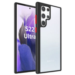 Armoured™ Shield Tough Case for Samsung Galaxy S22 Ultra 5G - Black (red buttons)