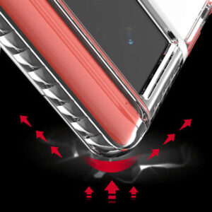 Armoured™ Shock Tough Rugged Case for Google Pixel 6 - Clear / Red Buttons