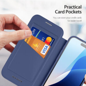 DUX DUCIS Skin X Pro MagSafe Flip Wallet Case for Apple iPhone 16 Pro - Blue