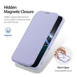 DUX DUCIS Skin X Pro MagSafe Standing Flip Wallet Case for Apple iPhone 16 Pro - Purple