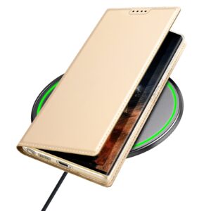 DUX DUCIS Skin Pro Faux Leather Wallet Flip Case for Samsung Galaxy S23 Ultra - Gold