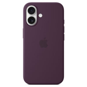 Official Apple Silicone Magsafe Rear Case Cover for iPhone 16 - Plum