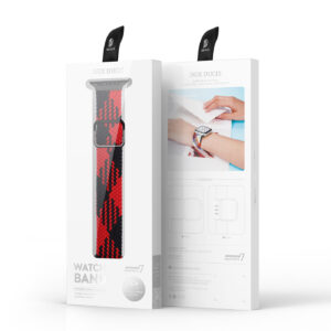 DUX DUCIS Nylon Strap for Apple Watch 1 2 3 4 5 6 7 SE (42MM/44MM/45MM) - Red/Black