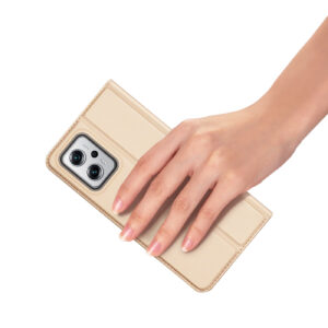 DUX DUCIS Skin Pro Faux Leather Wallet Flip Case for Xiaomi Poco X4 GT - Gold