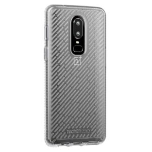 Tech21 Evo Shell Slim Tough Flexi Rear Case Cover for OnePlus 6, Transparent Clear
