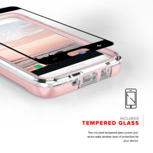 Zizo ION Series Hybrid Tough Case for Samsung Galaxy J7 2018 - Rose Gold / Clear