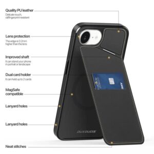 DUX DUCIS Rafi II Magnetic Case w/ Kickstand and Card Slots for Apple iPhone 16e - Black