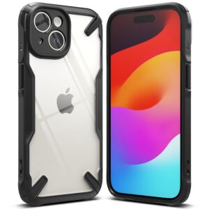 Ringke Fusion X Tough Rear Case Cover for Apple iPhone 15 - Black / Clear