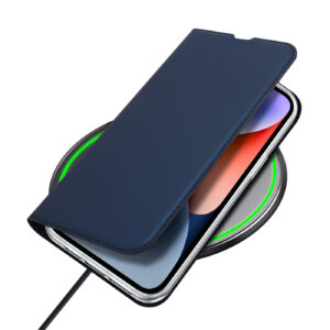 DUX DUCIS Skin Pro Faux Leather Wallet Flip Case for Apple iPhone 14 Plus - Blue