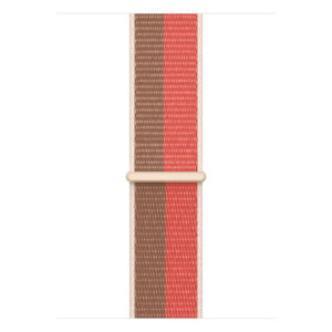 Official Apple Watch 1 2 3 4 5 6 7 8 9 SE Ultra 1&2 Sport Loop Band Strap for 42, 44, 45 & 49mm - Pink Pomelo/Tan