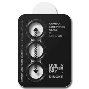 Ringke Camera Lens Frame Glass Protector 2 Pack for Samsung Galaxy S25 - Black