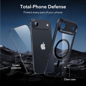 ESR Classic Hybrid Magsafe Tough Rear Case & Tempered Glass Screen Protector for Apple iPhone 17 Air - Clear/Black