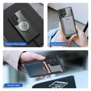 DUX DUCIS Skin X Pro Tough Rugged Flip Wallet Case for Samsung Galaxy S23 Ultra - Black