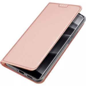 DUX DUCIS Skin Pro Faux Leather Wallet Flip Case for Xiaomi Redmi Note 14 Pro Plus 5G - Rose Gold