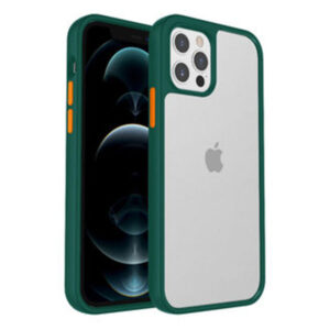 Armoured™ Shield Tough Case for Apple iPhone 14 Pro Max - Green (Orange Buttons)