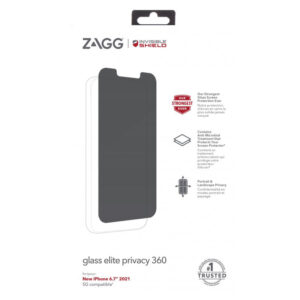 ZAGG Invisible Shield Glass Elite Privacy Screen Protector for Apple iPhone 12 Pro Max / iPhone 13 Pro Max / iPhone 14 Plus