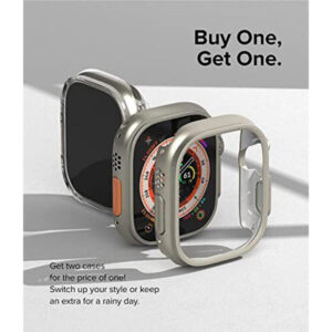 Ringke Slim Case Cover 2-pack for Apple Watch Ultra 49MM - Clear & Titanium Grey