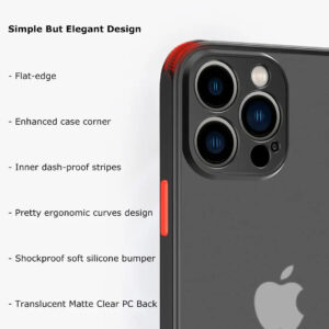 Armoured™ Camera Shield Lite Case Cover for iPhone 14 Pro - Black / Red