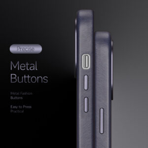 DUX DUCIS Naples Leather Back Case Cover for Apple iPhone 14 Pro - Blue