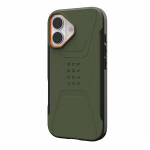 Urban Armor Gear (UAG) Civilian MagSafe Tough Case for Apple iPhone 17 - Olive/Orange