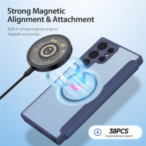 DUX DUCIS Skin X Pro Tough Rugged Flip Wallet Case for Samsung Galaxy S23 Ultra - Blue