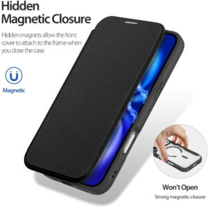 DUX DUCIS Skin X Pro MagSafe Flip Wallet Case for Apple iPhone 17 Pro Max - Black