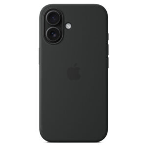 Official Apple Silicone Magsafe Rear Case Cover for iPhone 16 - Black