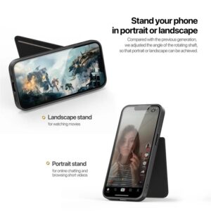 DUX DUCIS Rafi II Magnetic Case w/ Kickstand and Card Slots for Apple iPhone 16e - Black