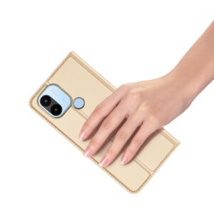 DUX DUCIS Skin Pro Faux Leather Wallet Flip Case for Xiaomi Redmi A1+ (Plus) - Gold