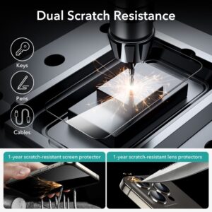 ESR 2-Pack Tempered Glass Screen Protector for Apple iPhone 15 Pro - Black