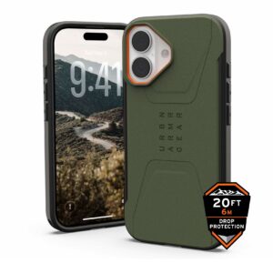 Urban Armor Gear (UAG) Civilian MagSafe Tough Case for Apple iPhone 17 - Olive/Orange