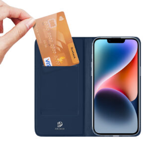 DUX DUCIS Skin Pro Faux Leather Wallet Flip Case for Apple iPhone 14 Plus - Blue