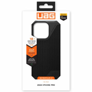 Urban Armor Gear (UAG) Metropolis LT MagSafe Case for Apple iPhone 16 Pro - Kevlar Black