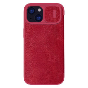Nillkin Qin Pro Faux Leather Camera Lens Protector Case for Apple iPhone 15 - Red