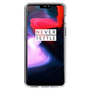 Tech21 Evo Shell Slim Tough Flexi Rear Case Cover for OnePlus 6, Transparent Clear