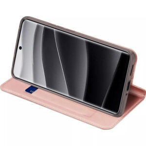 DUX DUCIS Skin Pro Faux Leather Wallet Flip Case for Xiaomi Redmi Note 14 Pro Plus 5G - Rose Gold