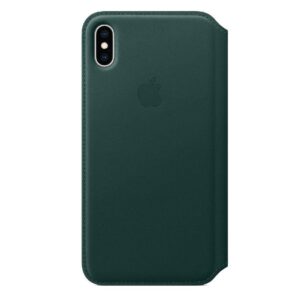 Official Apple Leather Folio Flip Case for iPhone XS Max - Forest Green