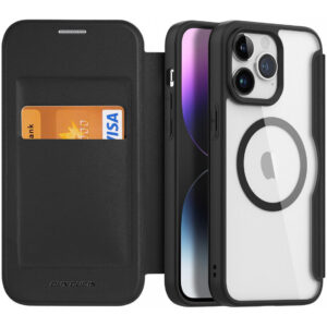 DUX DUCIS Skin X Pro MagSafe Flip Wallet Case for Apple iPhone 15 Pro - Black