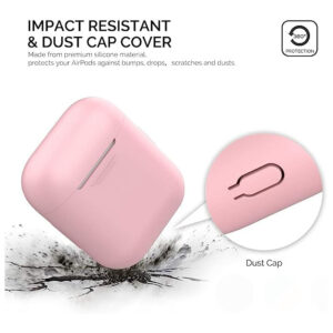 Silicone Protective Case Cover for Apple Airpods 1 & 2 - Pink