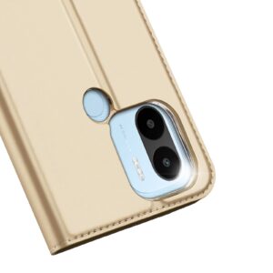 DUX DUCIS Skin Pro Faux Leather Wallet Flip Case for Xiaomi Redmi A1+ (Plus) - Gold