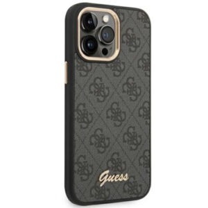 GUESS Gold Script MagSafe Logo Case Cover for Apple iPhone 14 Pro - Black